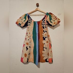 Farm Rio Super Fun Daisy Floral Puff Sleeve Mini Dress